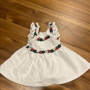 Janie and Jack white baby dress with embroidered flowers (3-6 months)